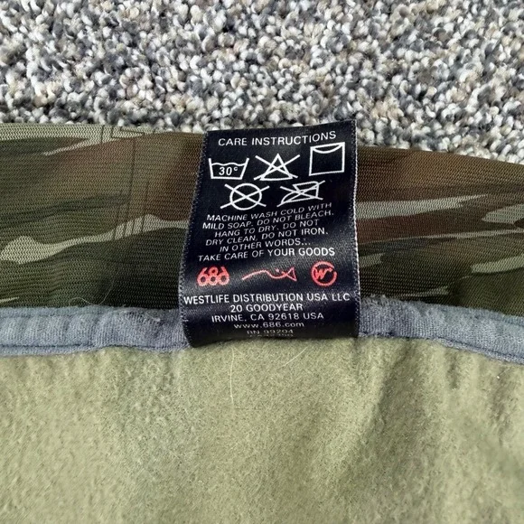 686 Tiger Stripe Camo Full Zip Fleece Jacket Mens XL Green Utility Techwear - Picture 12 of 16